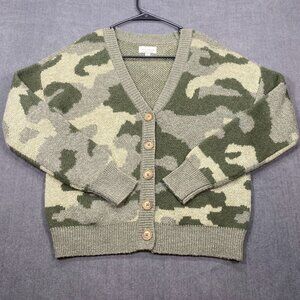 Lucky Brand Womens Camo Button-Up Cardigan Sweater Size Medium
